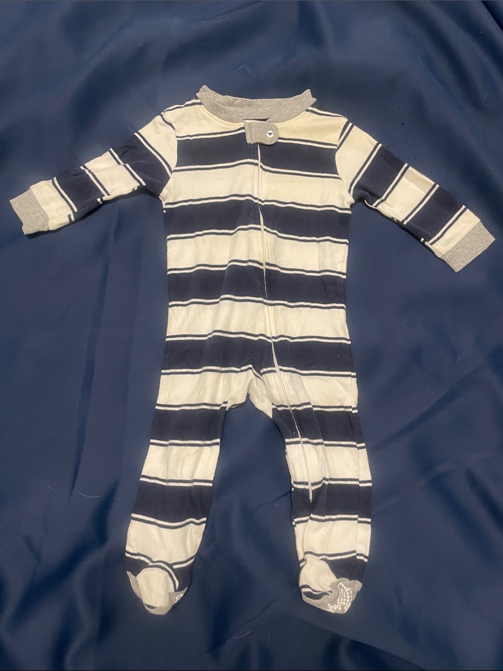 Rugby Stripe Organic Cotton Loose Fit Footed Sleep & Play